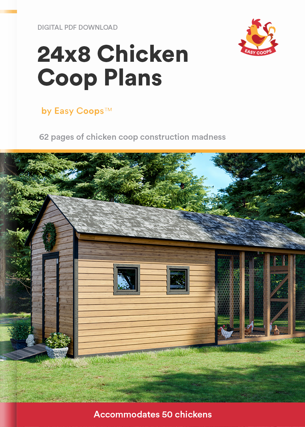 24x8 large chicken coop and run plans product