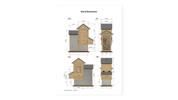 2x4 Gable Chicken Coop dimensions