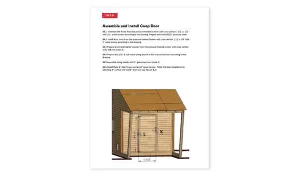 30x15 chicken coop assemble and install coop door