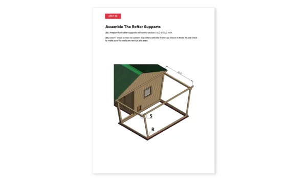 30x15 chicken coop assemble the rafter supports
