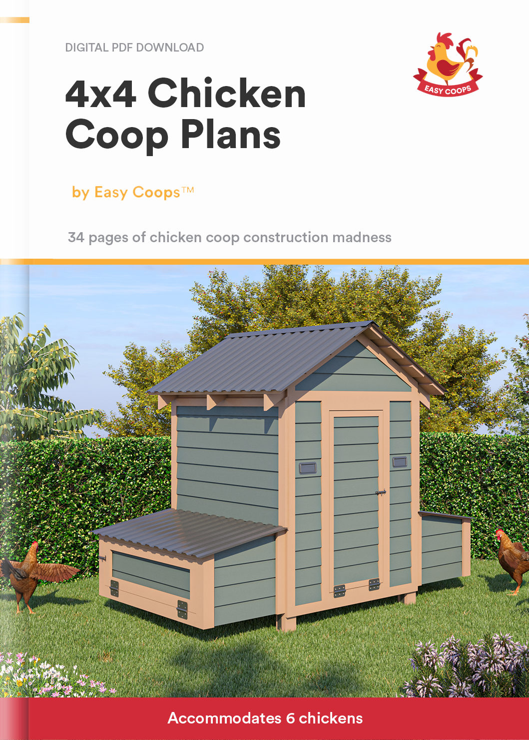 4x4 chicken house plans product
