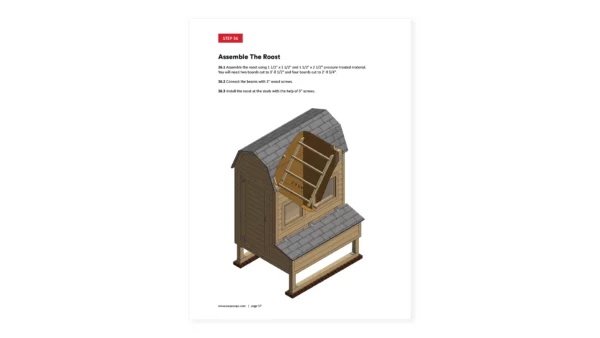 5x6 gambrel chicken coop roost assembly