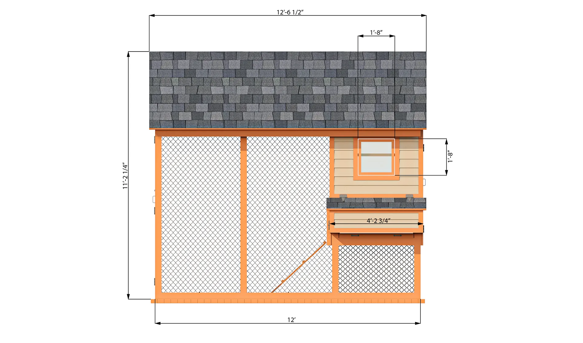 12x8 Medium Chicken Coop and Run Plans For 12 Chickens - Easy Coops™
