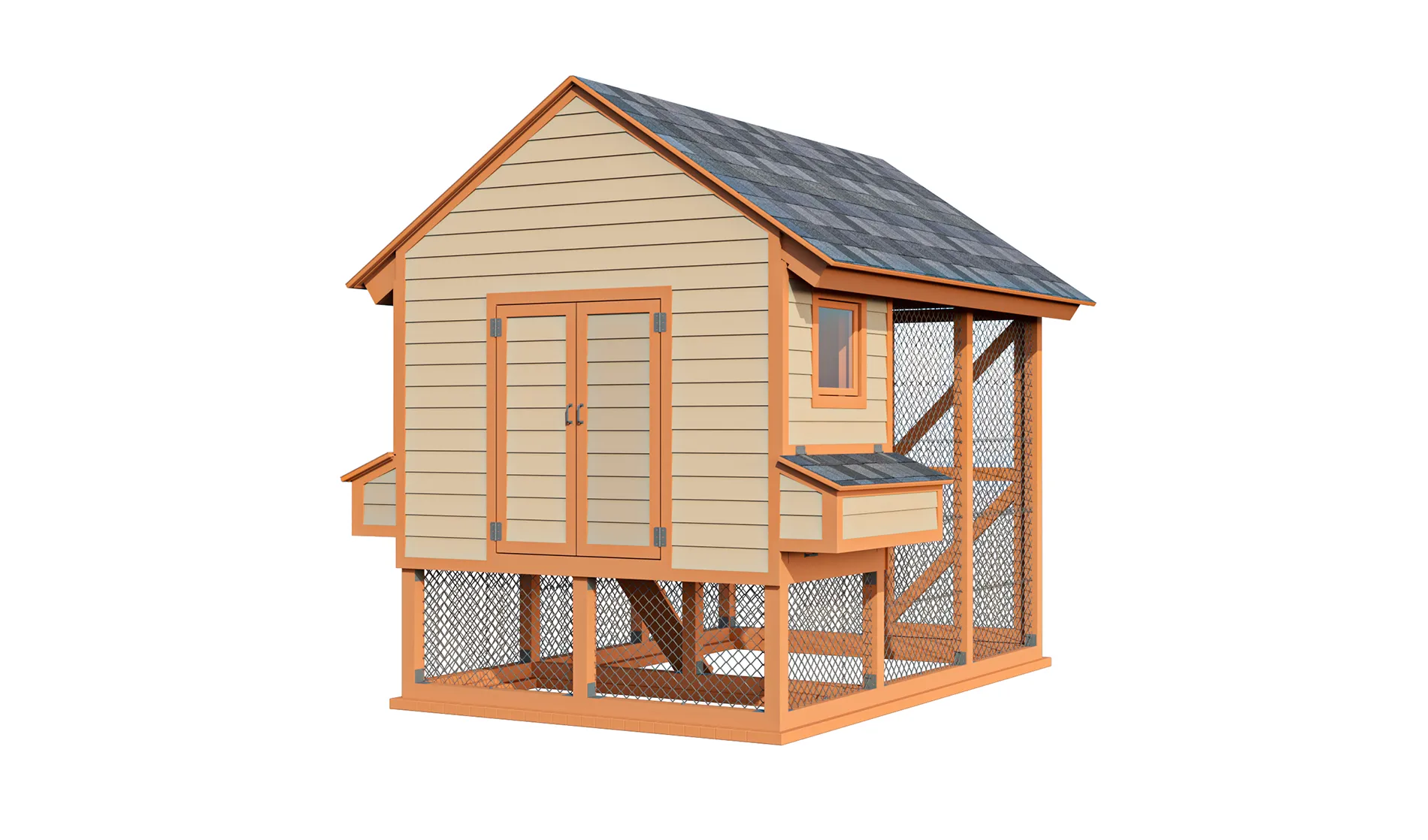 12x8 Medium Chicken Coop and Run Plans For 12 Chickens - Easy Coops™