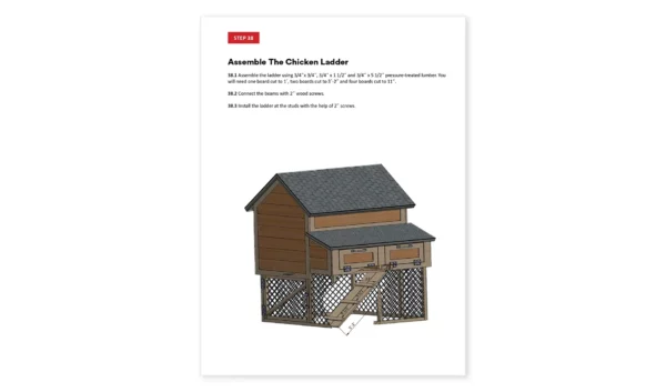 4x4 chicken coop ladder assembly