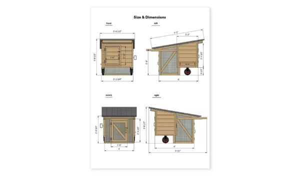 3x4 chicken coop size and dimensions