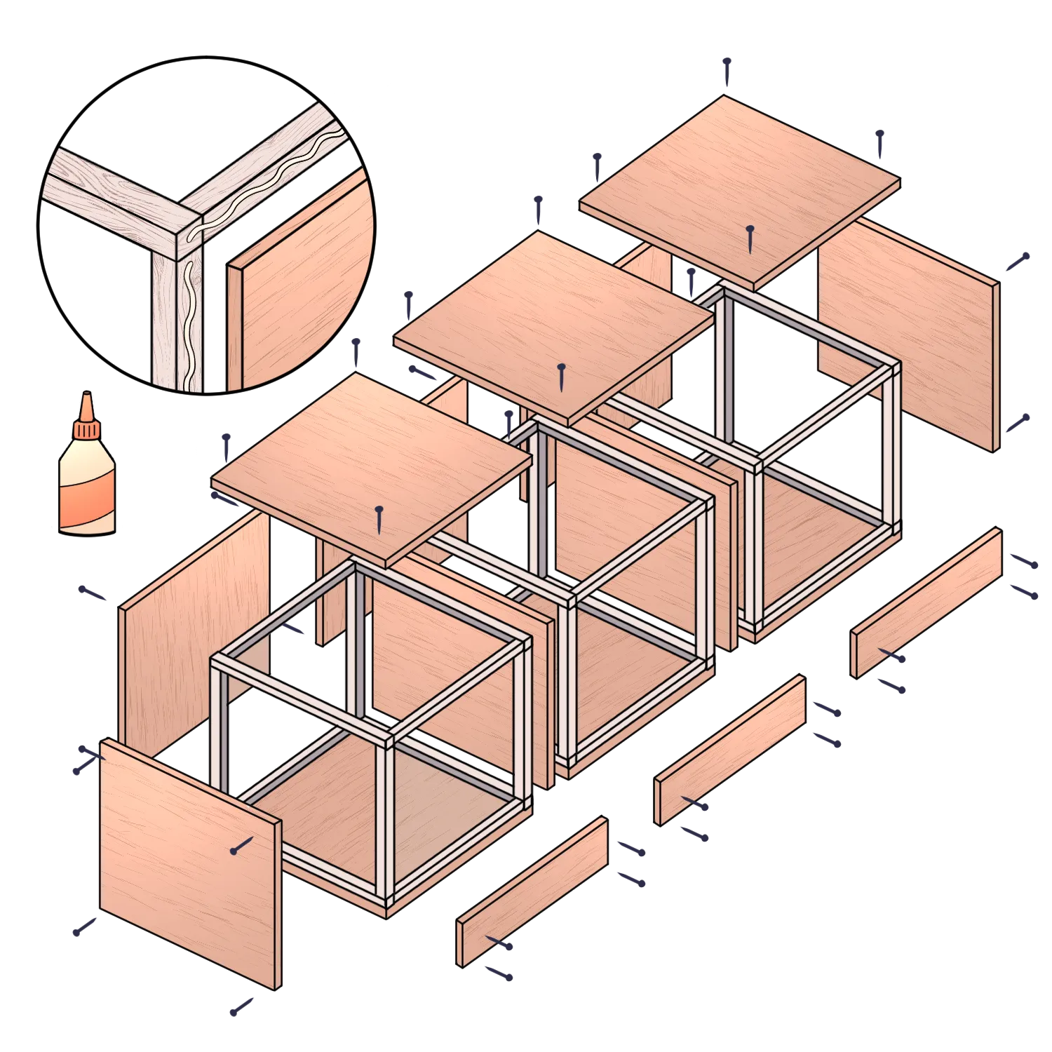 chicken nesting box assembly diagram