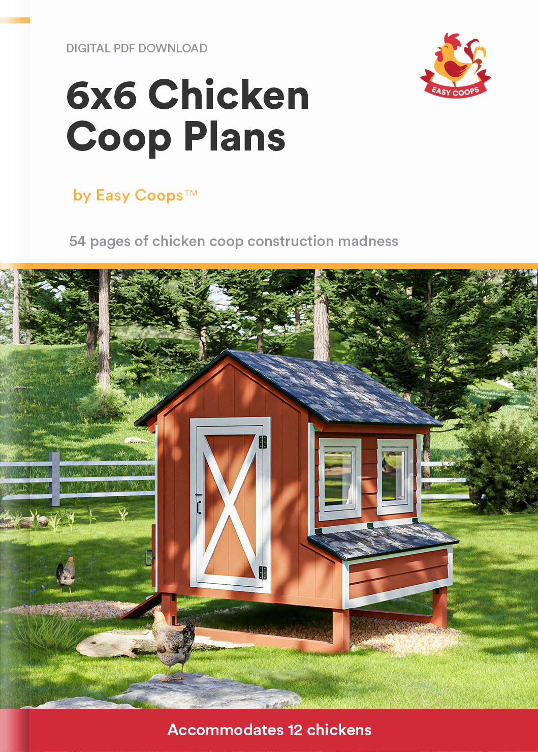 6x6 farmhouse chicken coop plans product