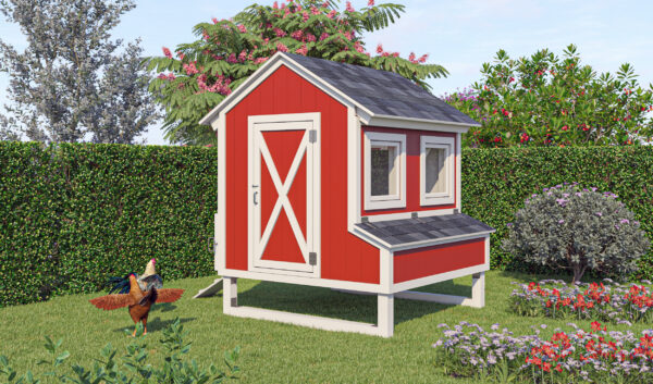 6x6 farmhouse style chicken coop house