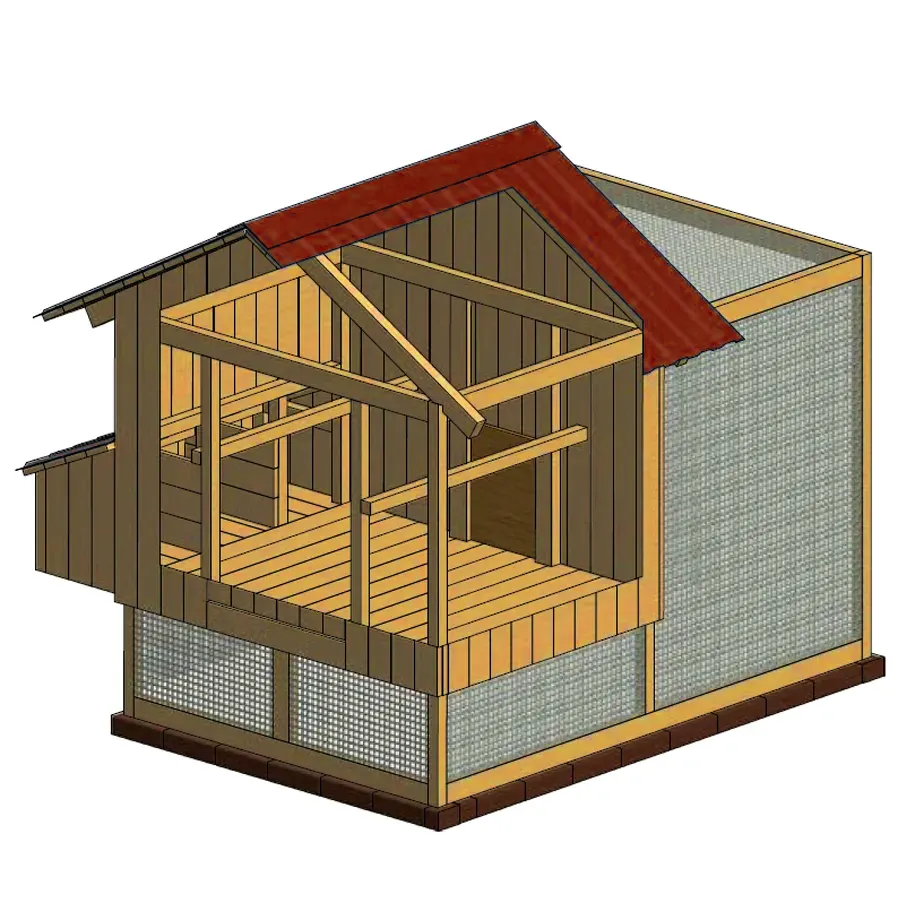 chicken coop interrior view