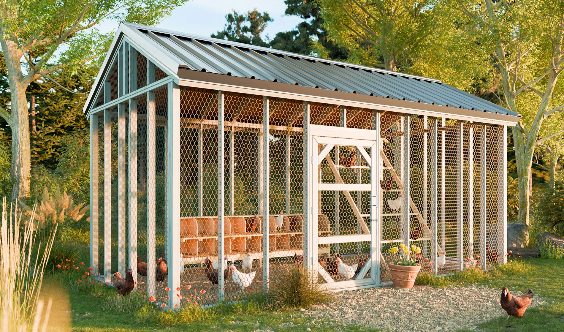 10x20 Large Chicken Run Plans For 20 Chickens - Easy Coops™